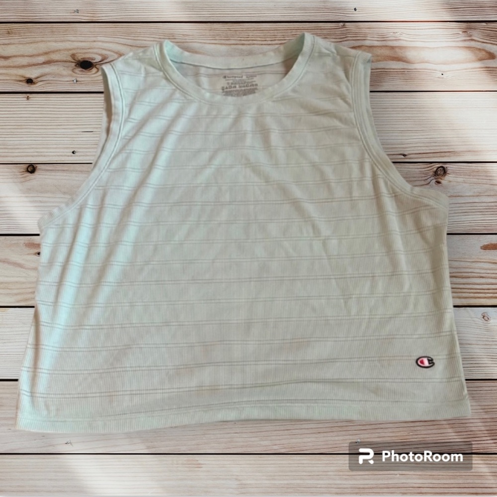 Champion Scoop Neck Ribbed‎ Cropped Tank Size XL Mint Green NWT
